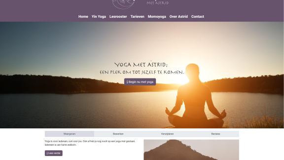 Yoga Met Astrid website